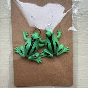 Hand Made Frog Earrings